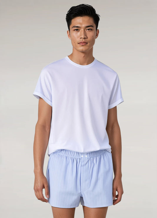 Boxer celeste raya blanca