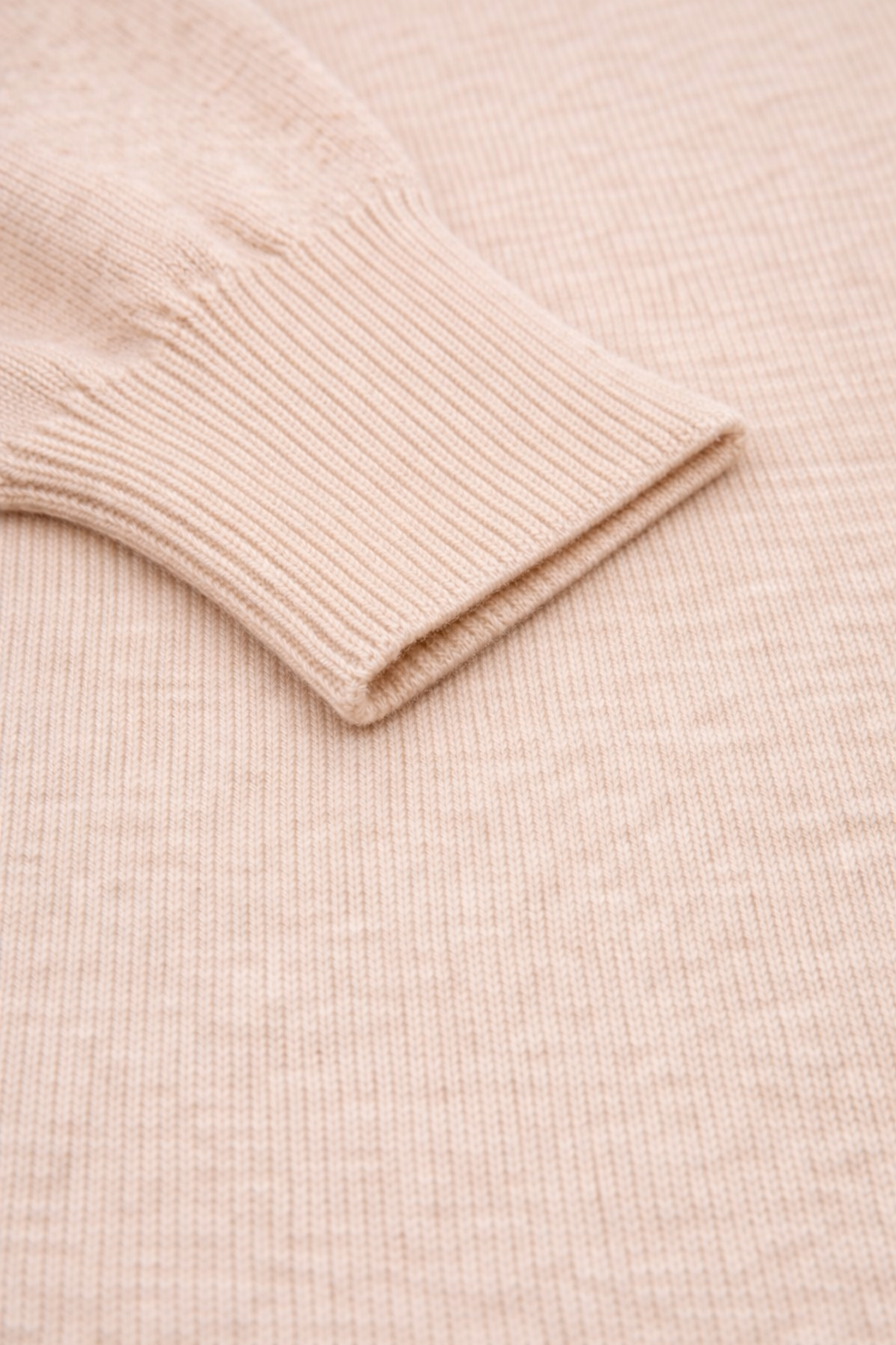 Jersey cuello redondo lana beige