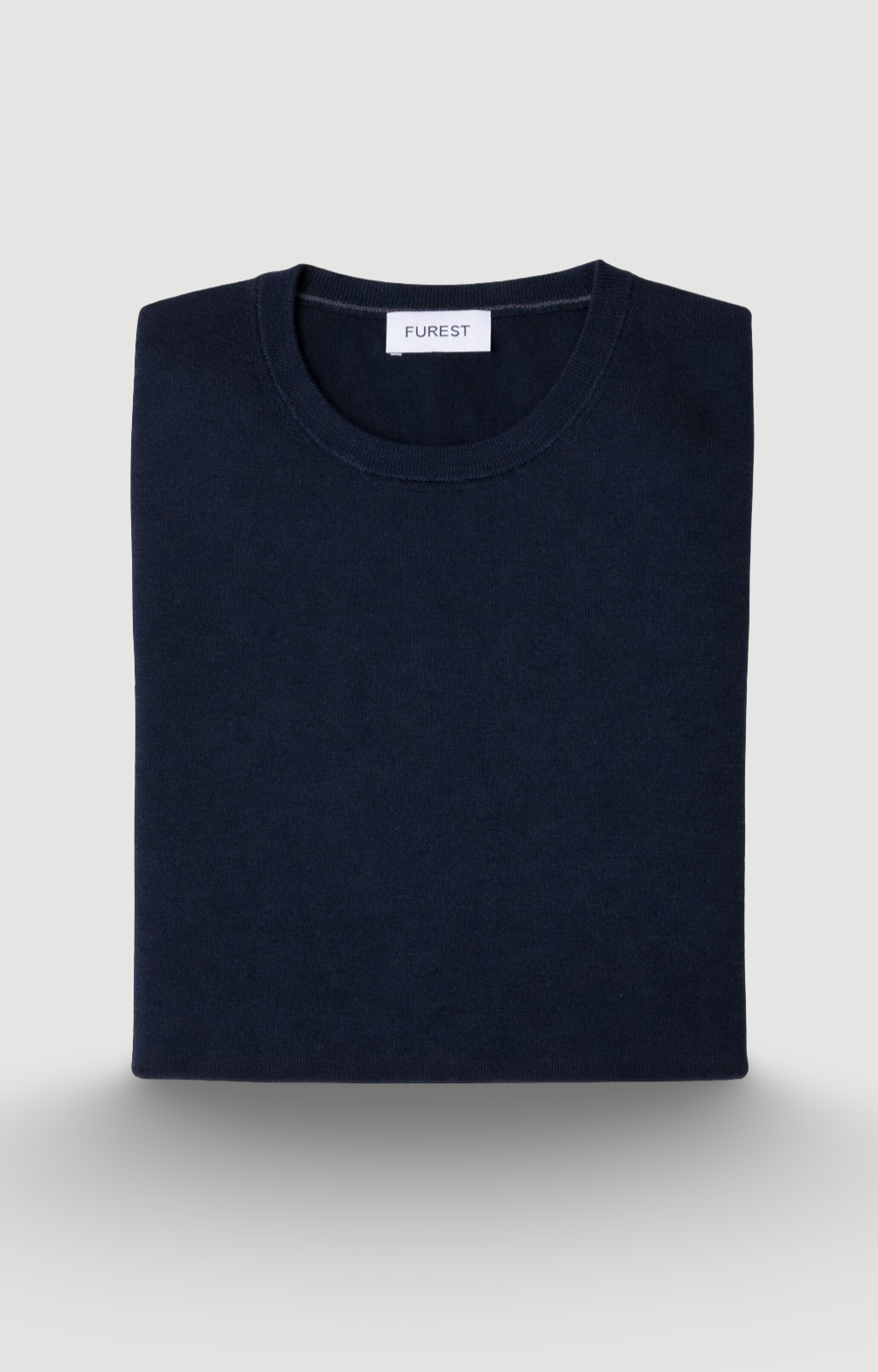 Jersey cuello redondo lana merino azul marino