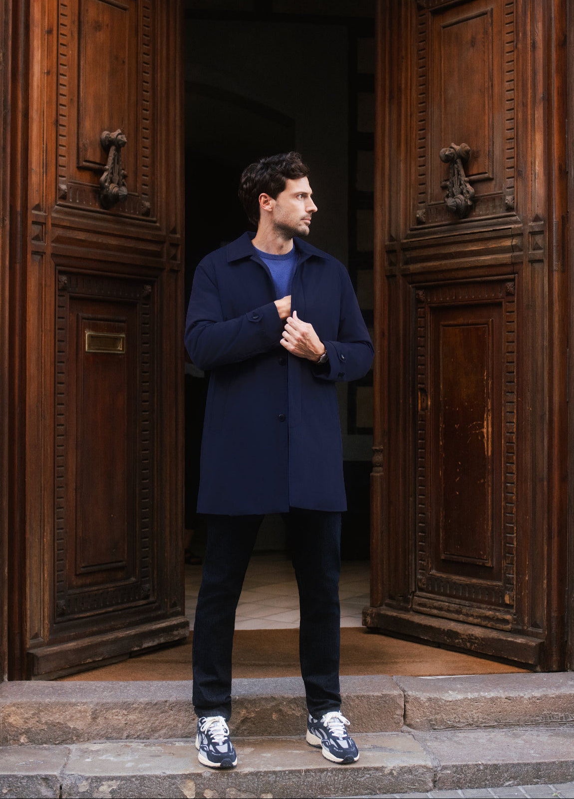 Trench azul marino