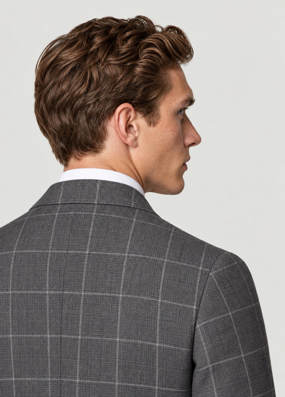 Blazer Oxford Tailored Fit 2 botones gris cuadro ventana
