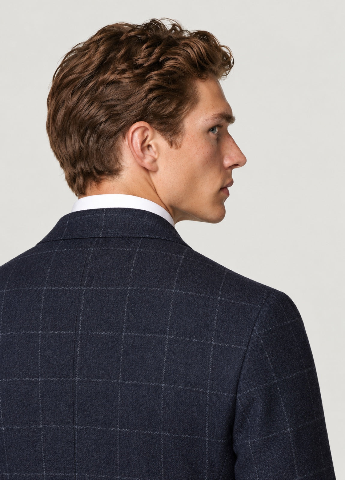 Blazer Oxford Tailored Fit 2 botones marino cuadro ventana blanco