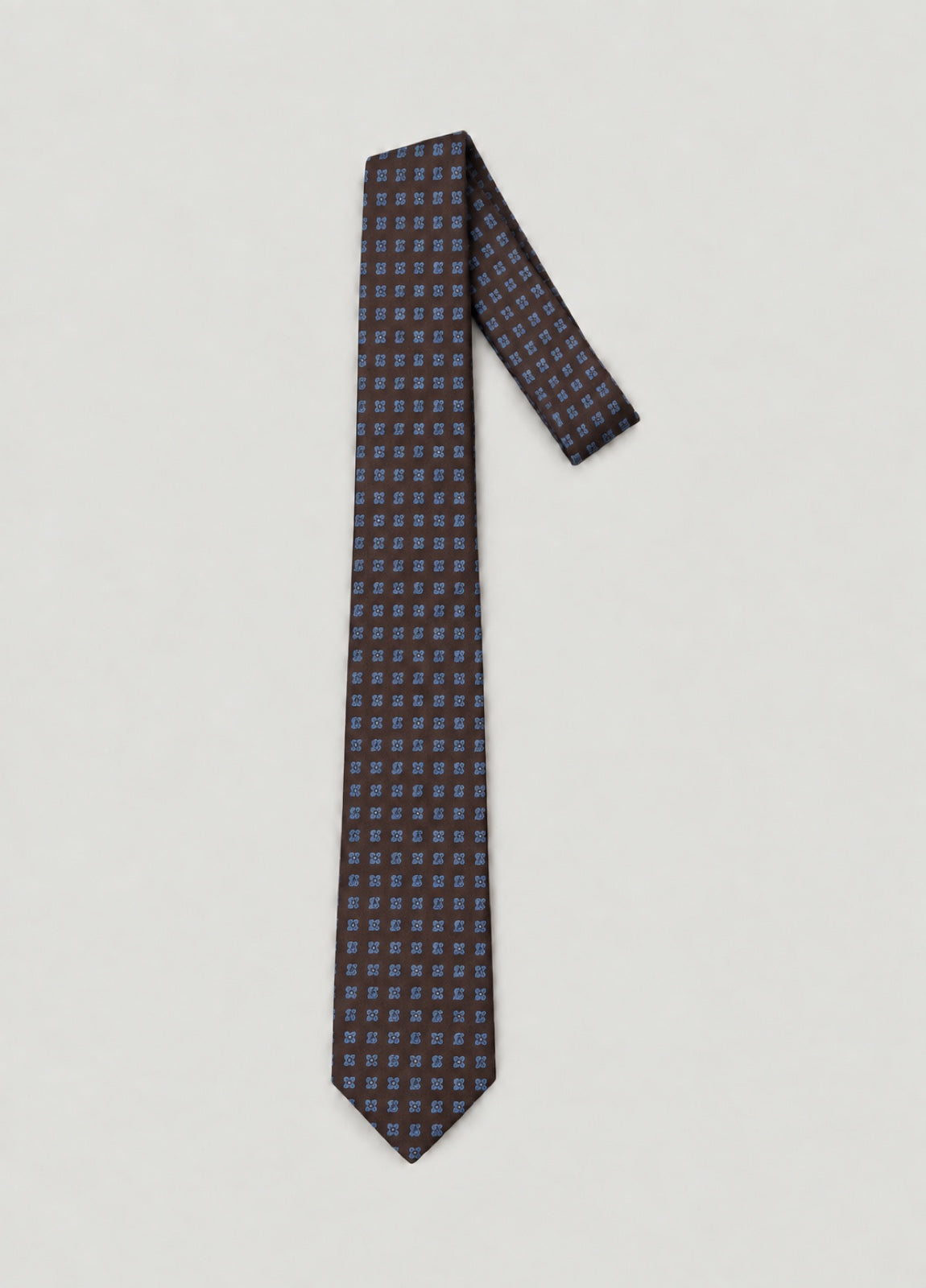 Corbata vestir cachemir marrón, entera