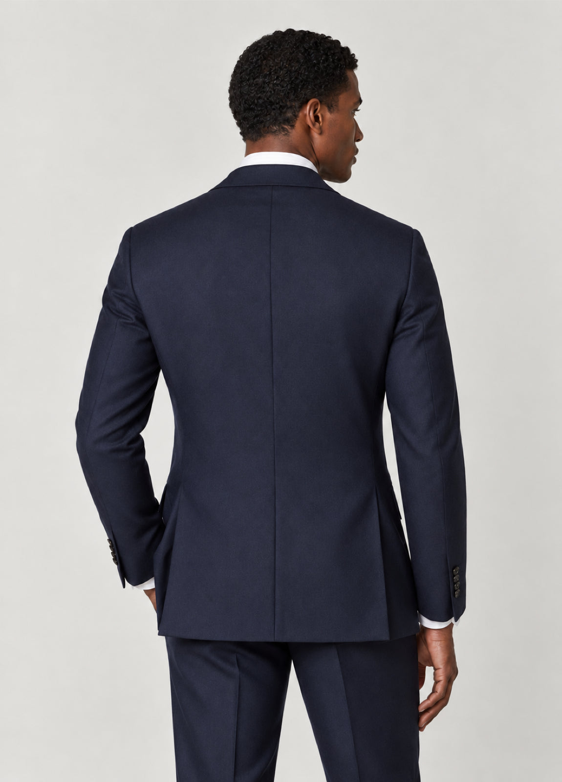 Traje Oxford Tailored Fit 2 botones marino liso