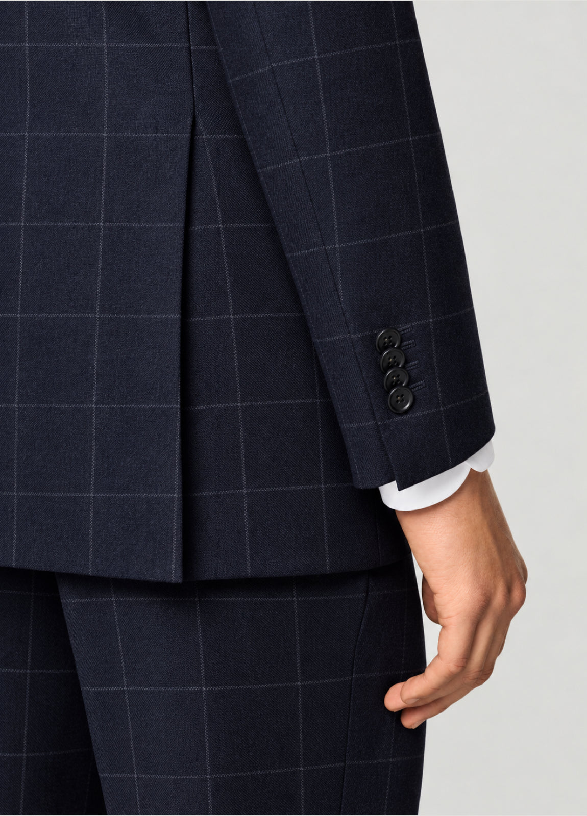 Traje Oxford Tailored Fit marino cuadro ventana blanco a medida