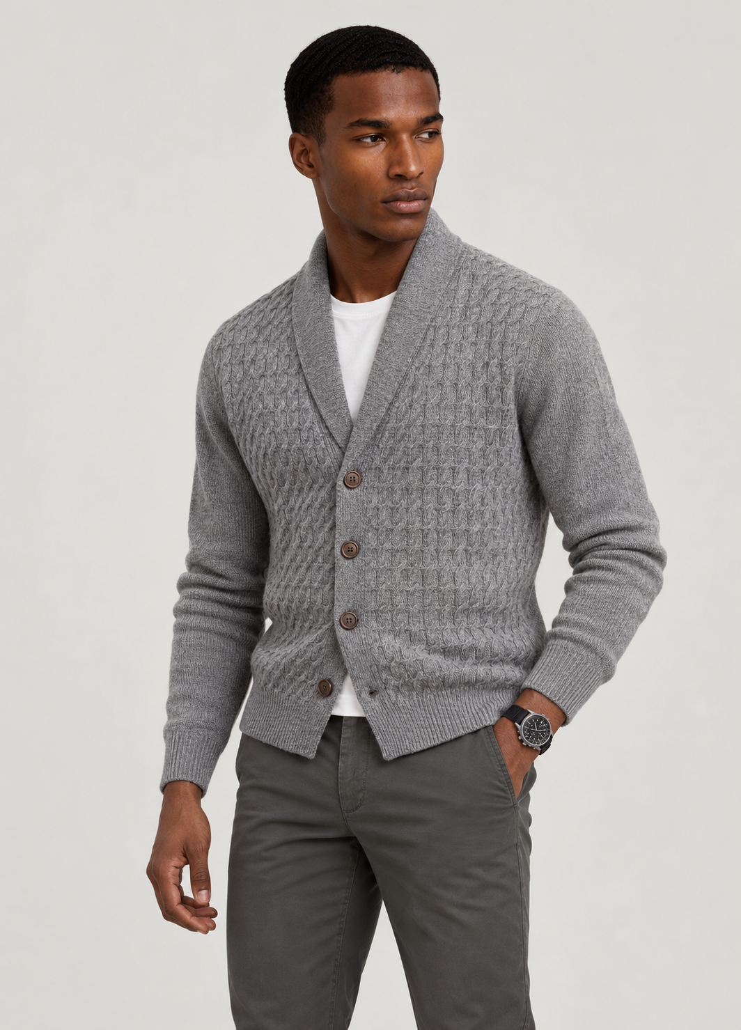 Jersey Chaqueta Botones Av 507 Gris