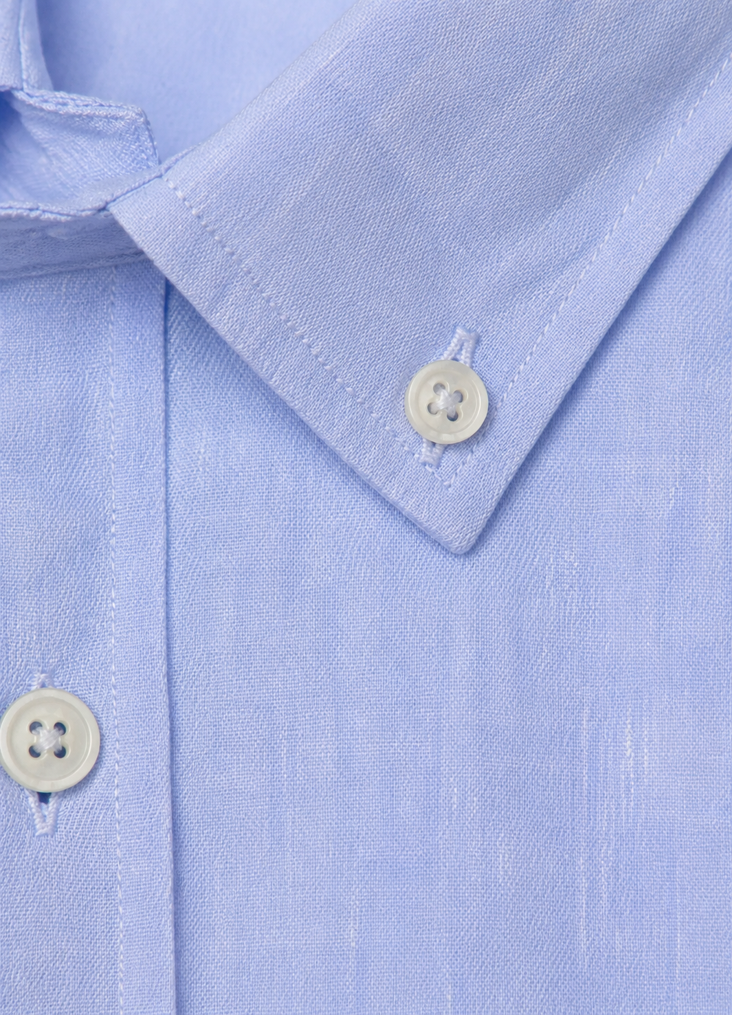 Camisa algodón y lino celeste