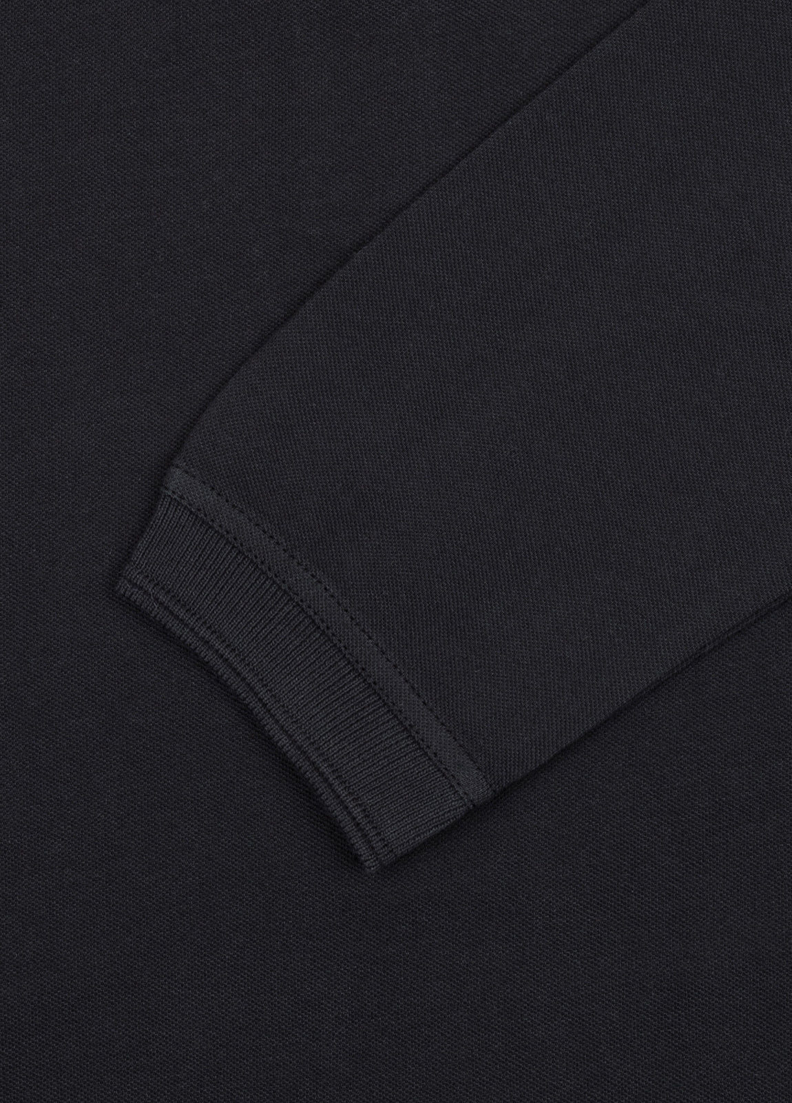 Polo manga larga piqué negro