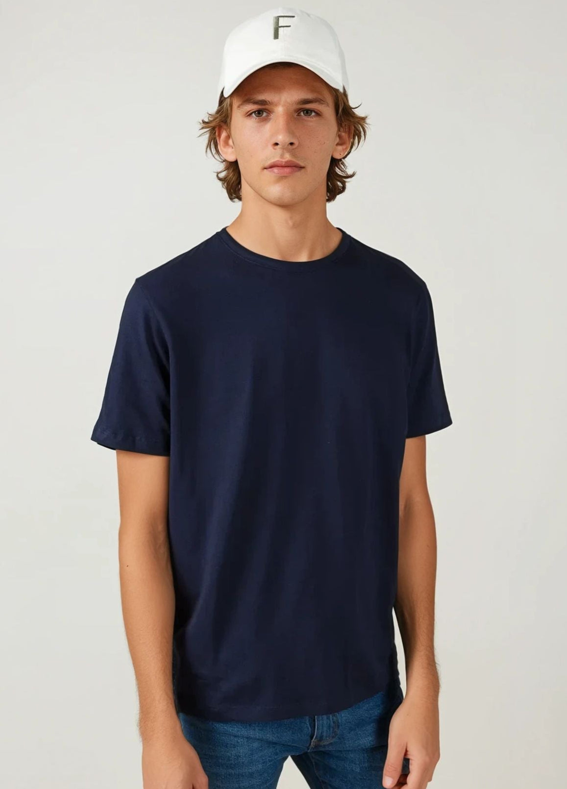 Blue pique polo