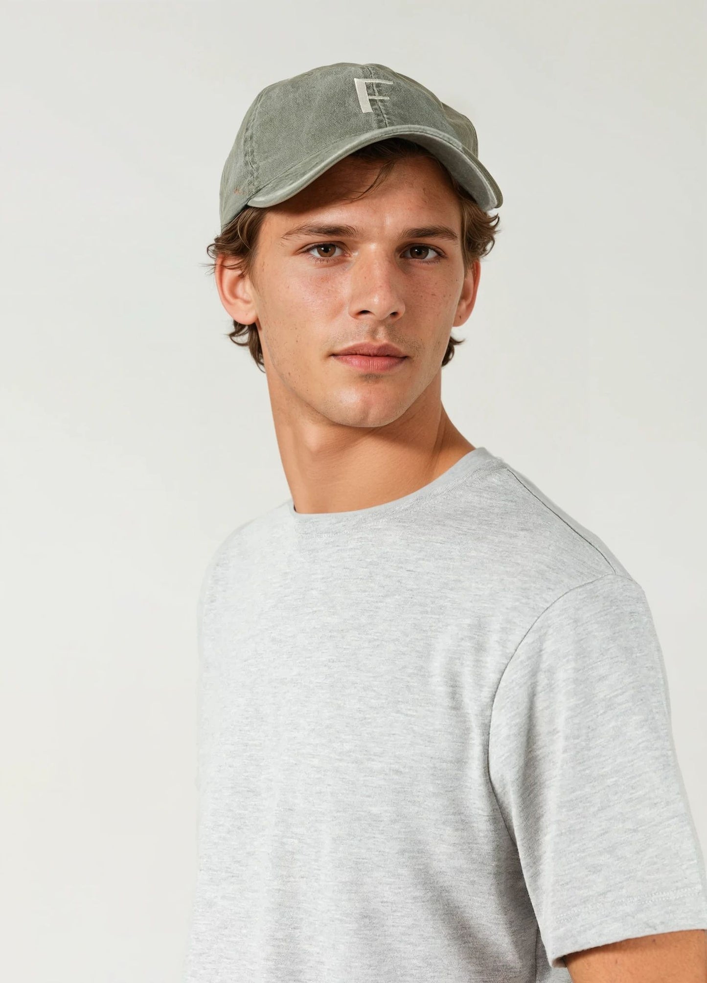 Khaki micro corduroy cap