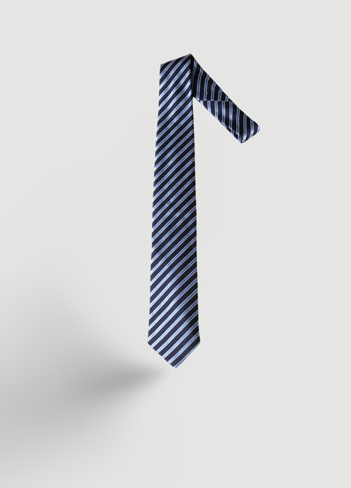 Corbata vestir rayas marino y celeste