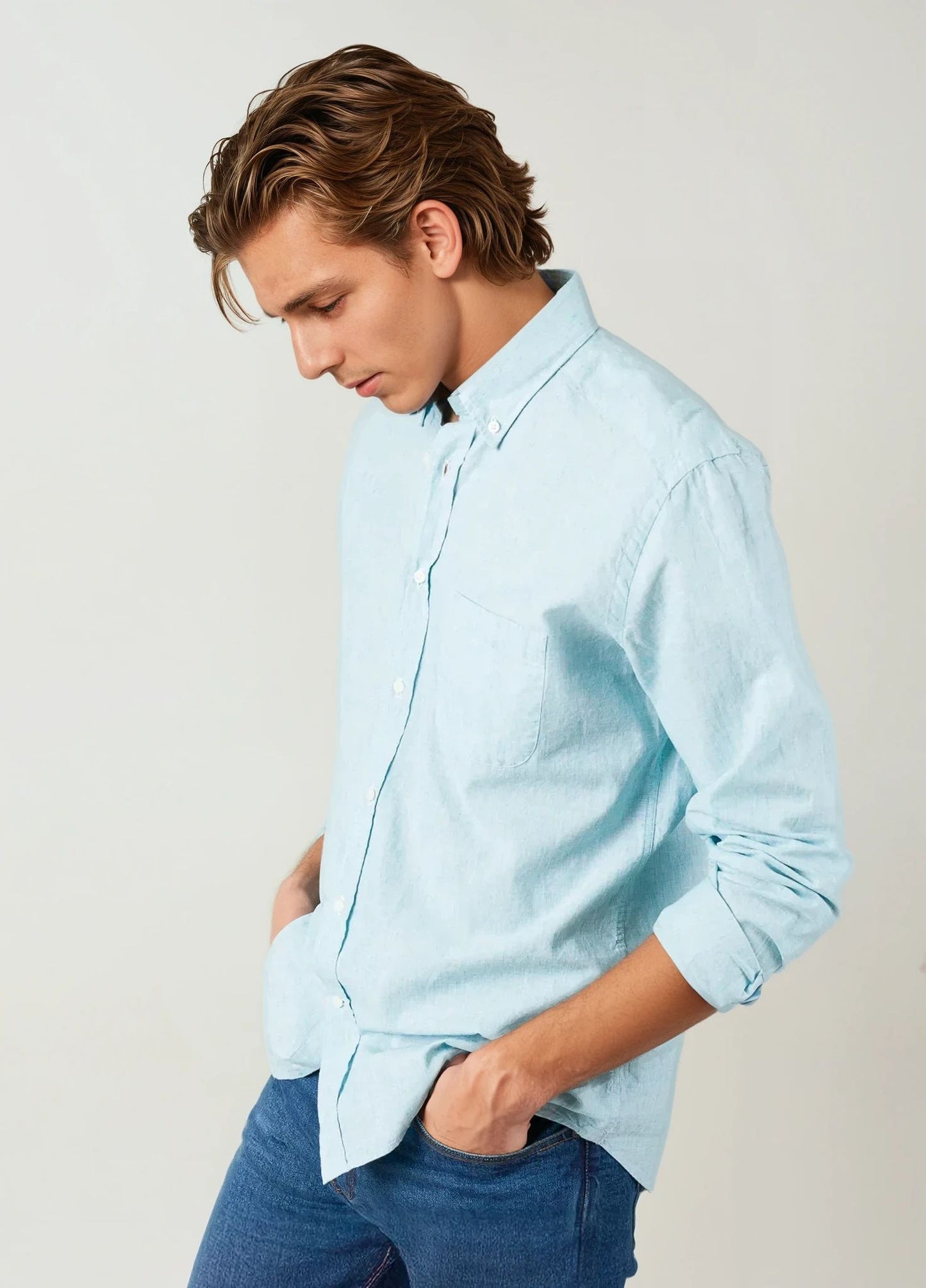 Camisa sport verde agua