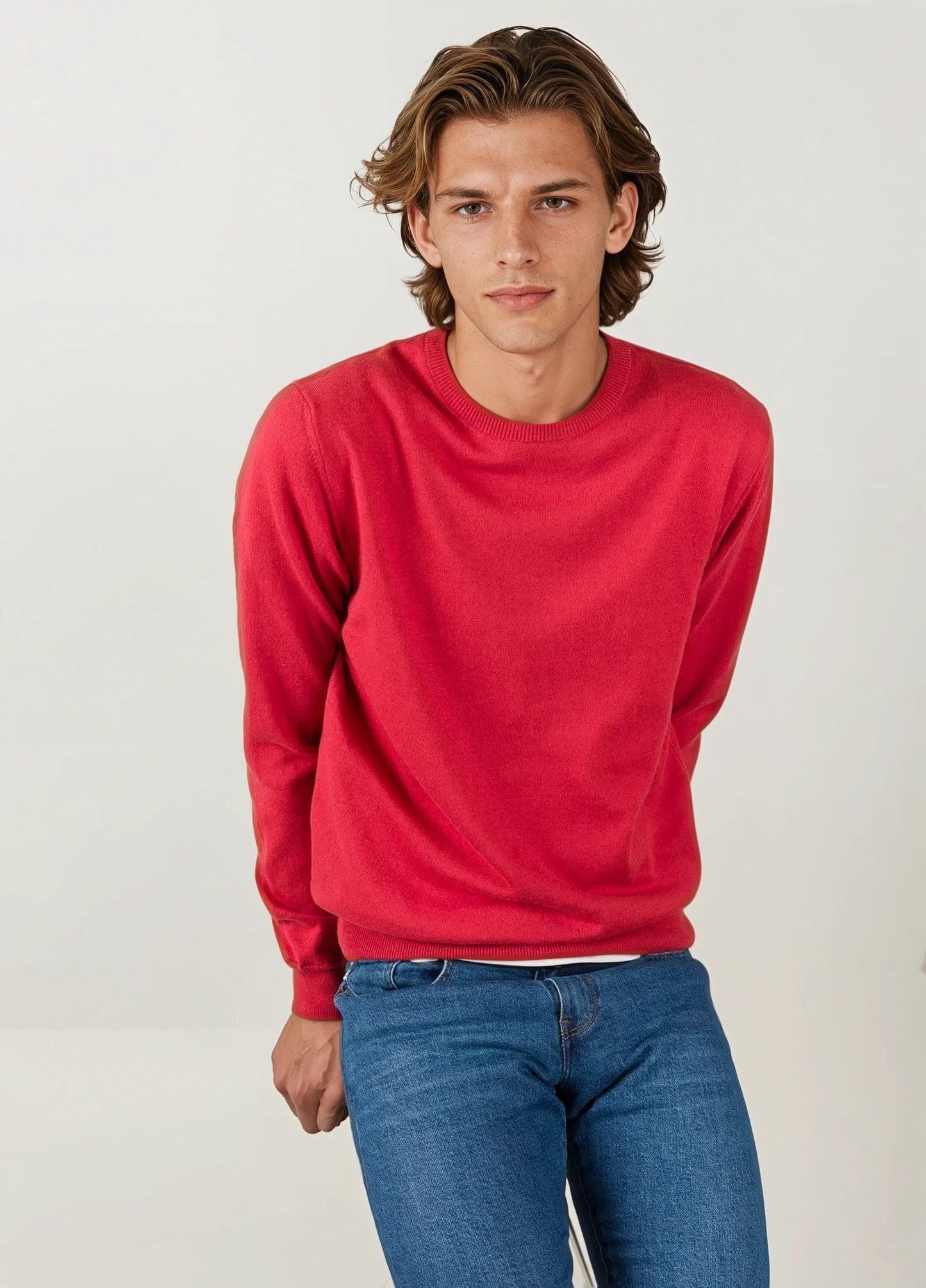 Jersey cuello redondo teja