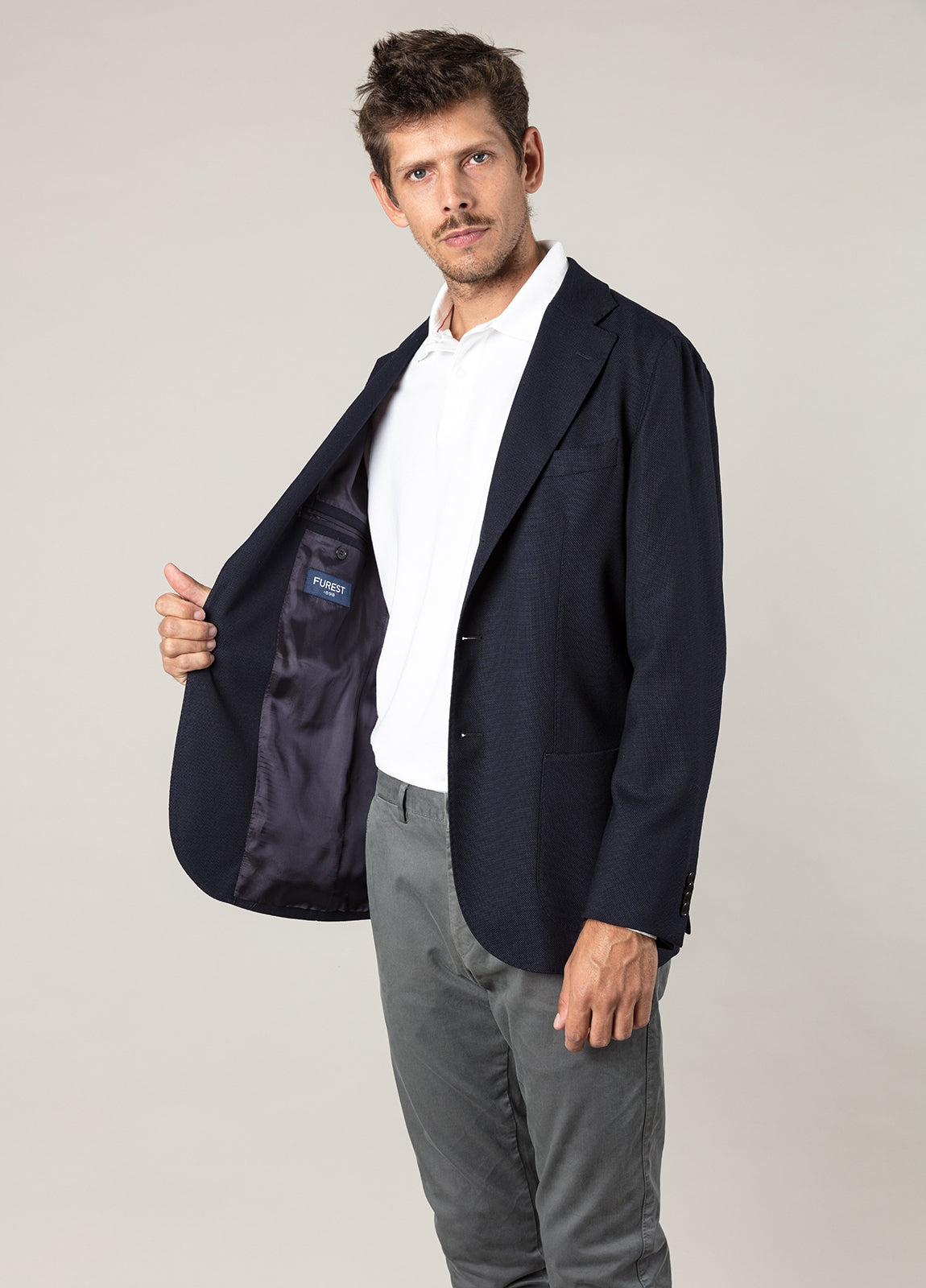 Navy blue honeycomb blazer