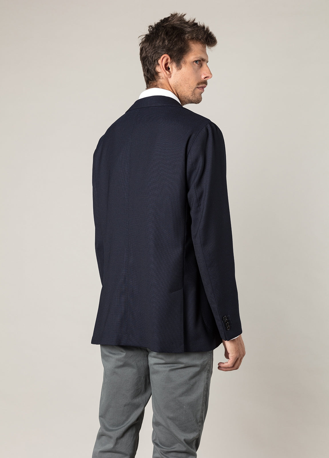 Navy blue honeycomb blazer