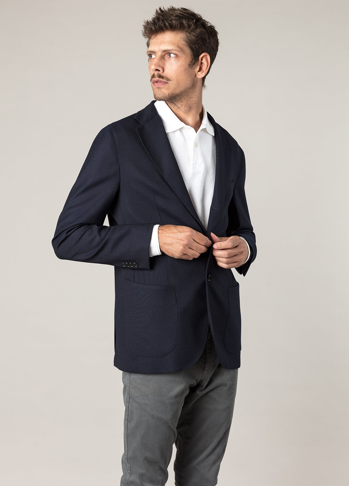 Navy blue honeycomb blazer