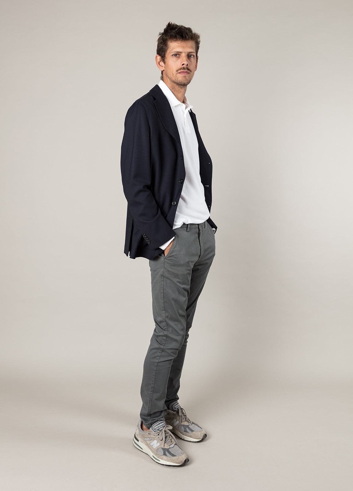 Navy blue honeycomb blazer