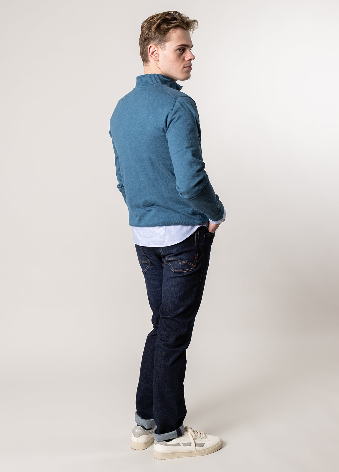 Jersey cuello perkins azul