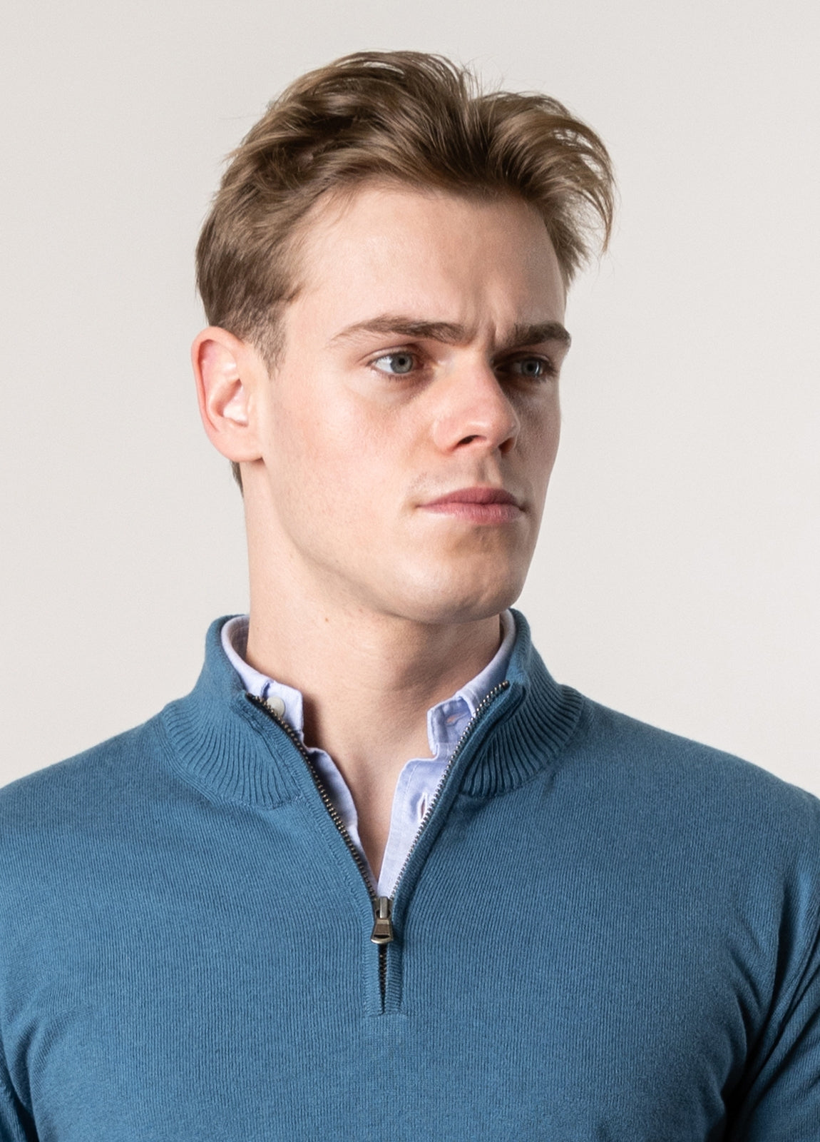 Jersey cuello perkins azul