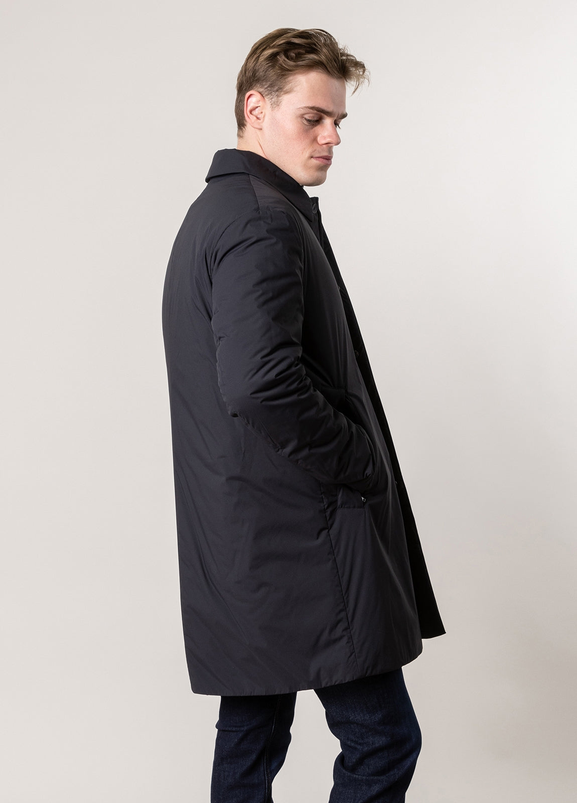 Navy blue parka