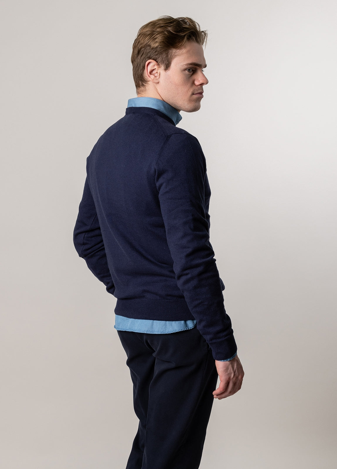 Jersey cuello redondo marino