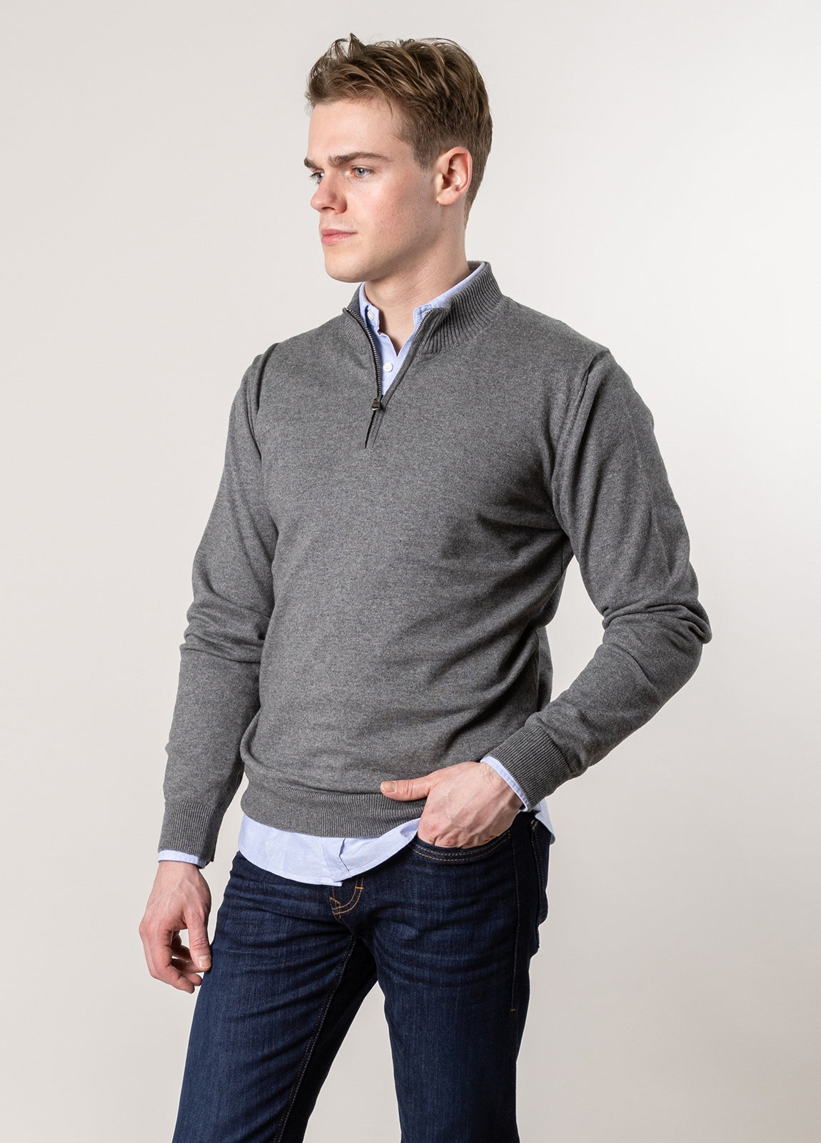 Jersey cuello perkins gris