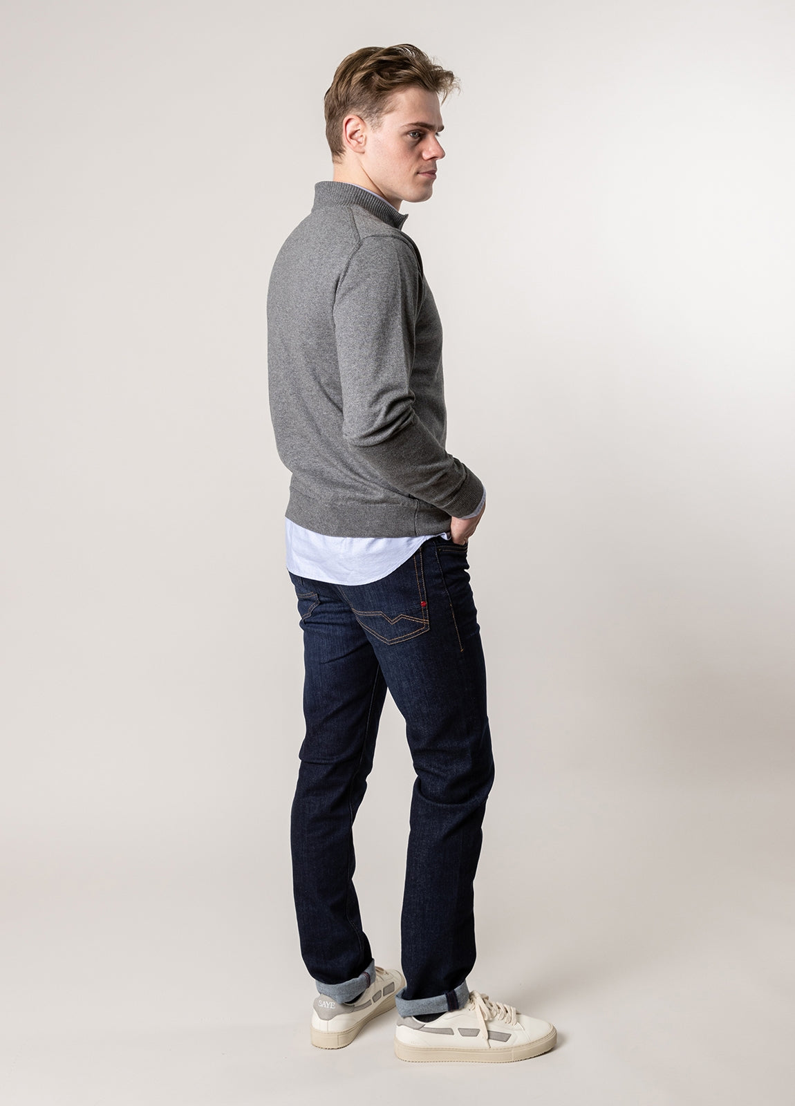 Jersey cuello perkins gris