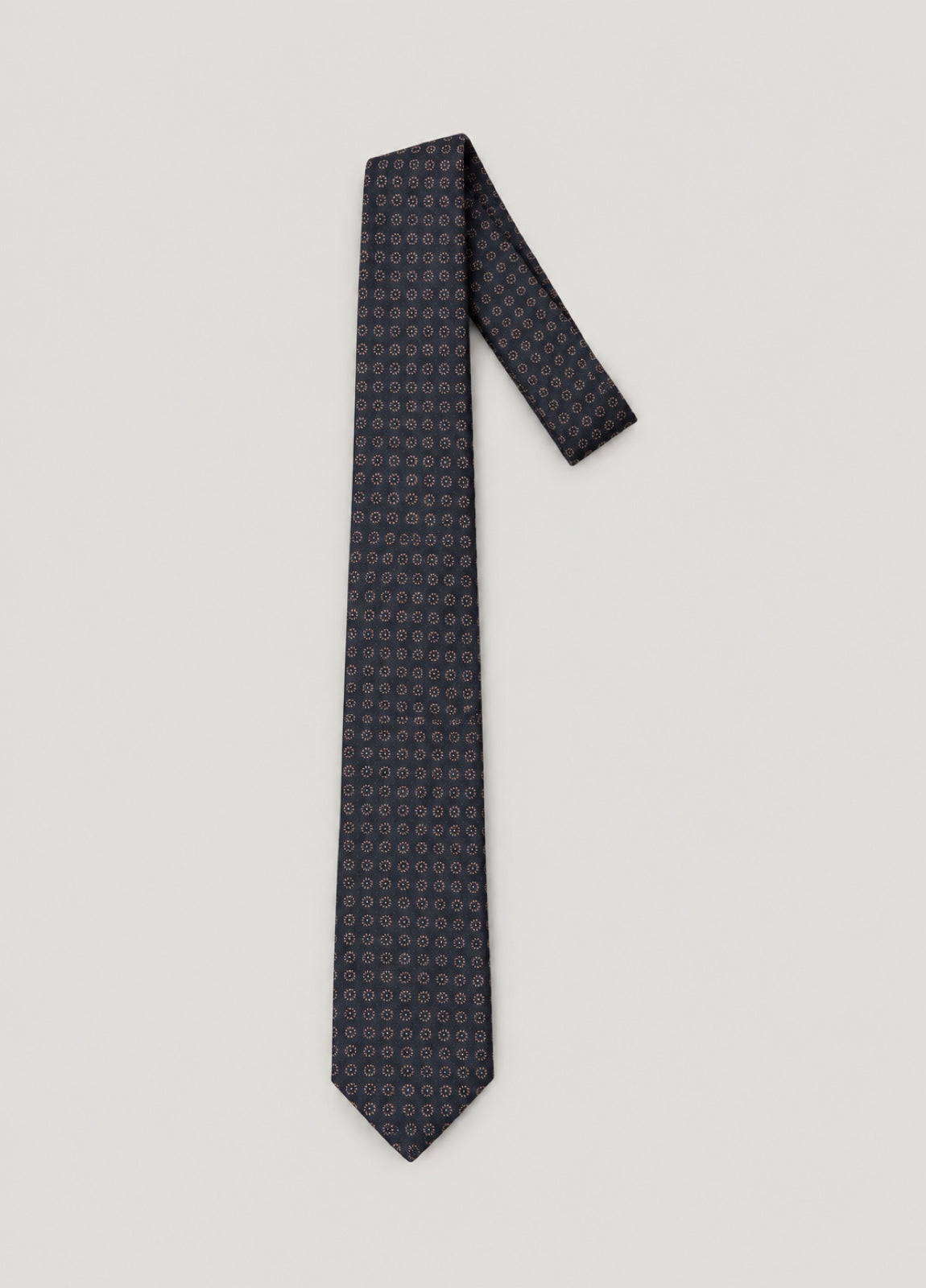 Corbata vestir dibujo flor marino, entera
