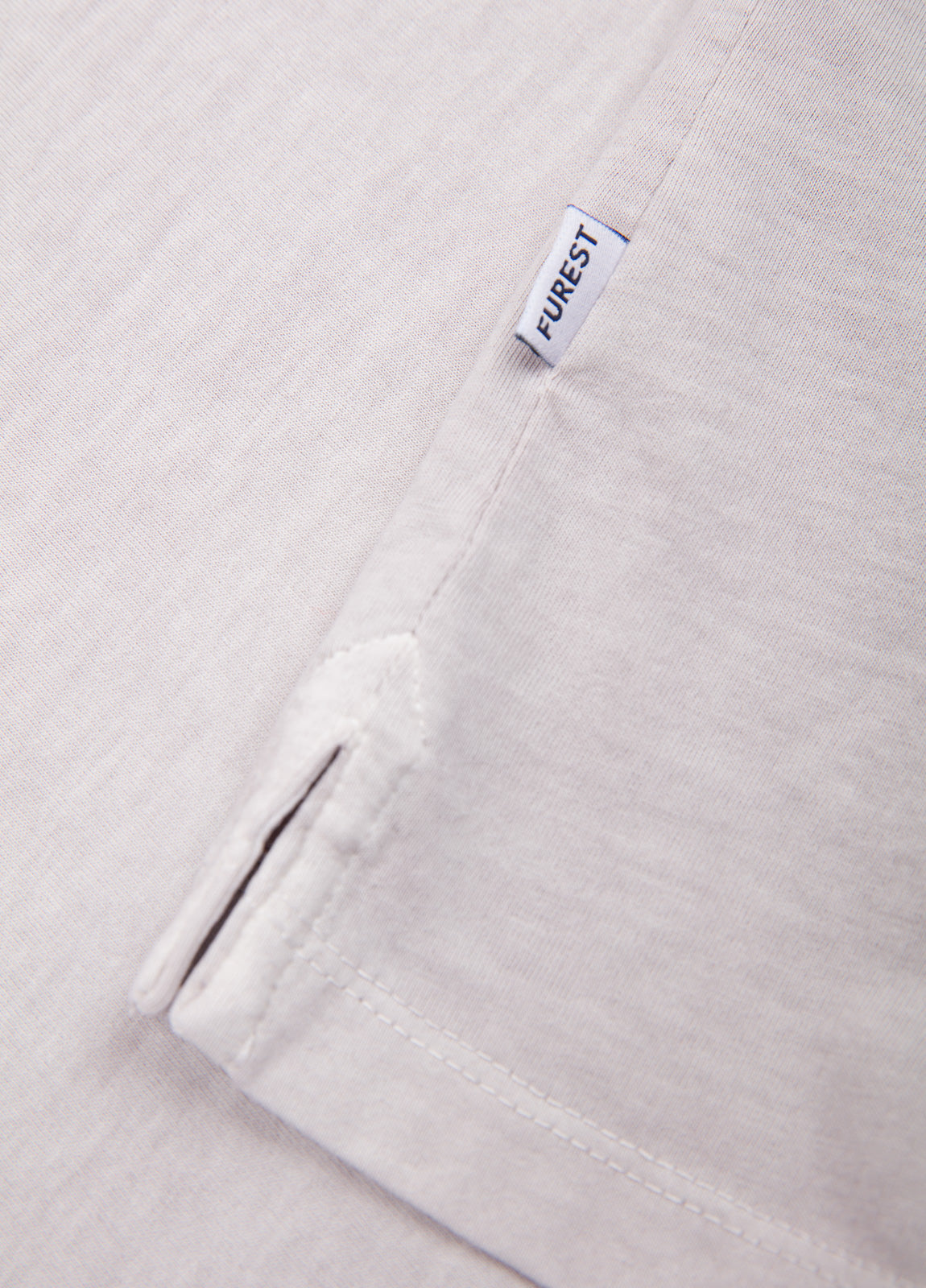 Plain stone long-sleeved polo shirt