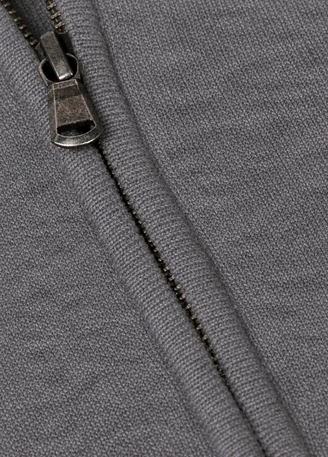 Jersey cuello zip lana gris