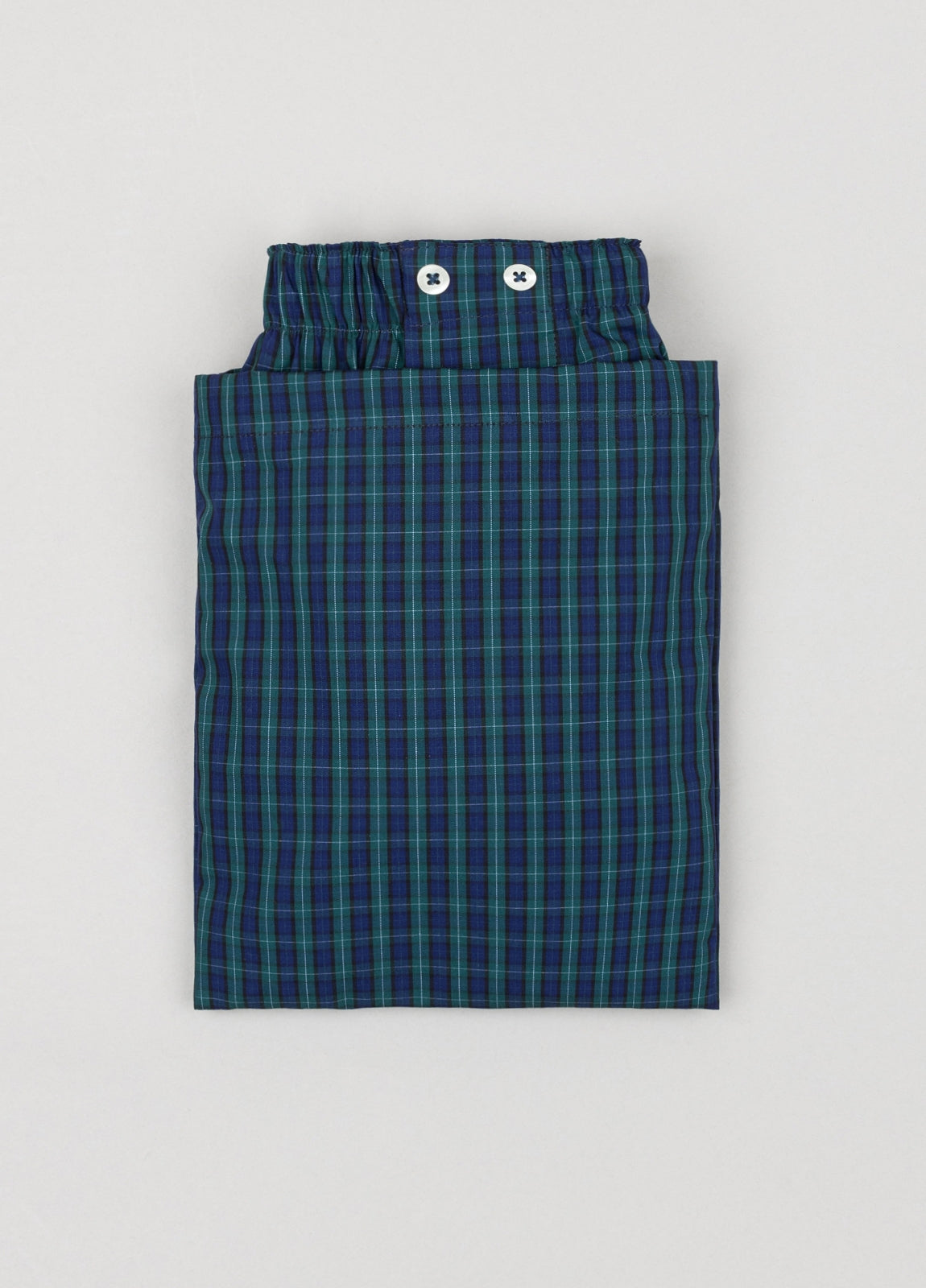 Green and blue checkered boxer shorts