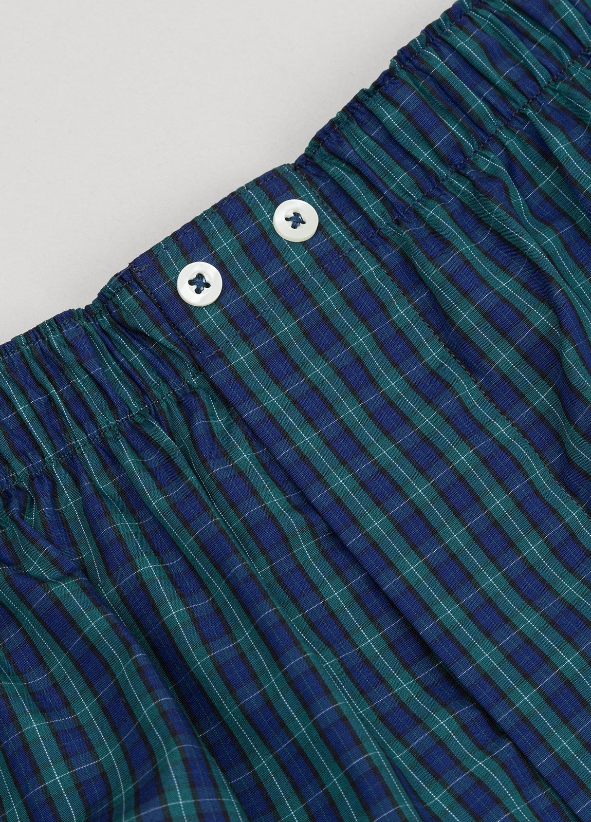 Green and blue checkered boxer shorts