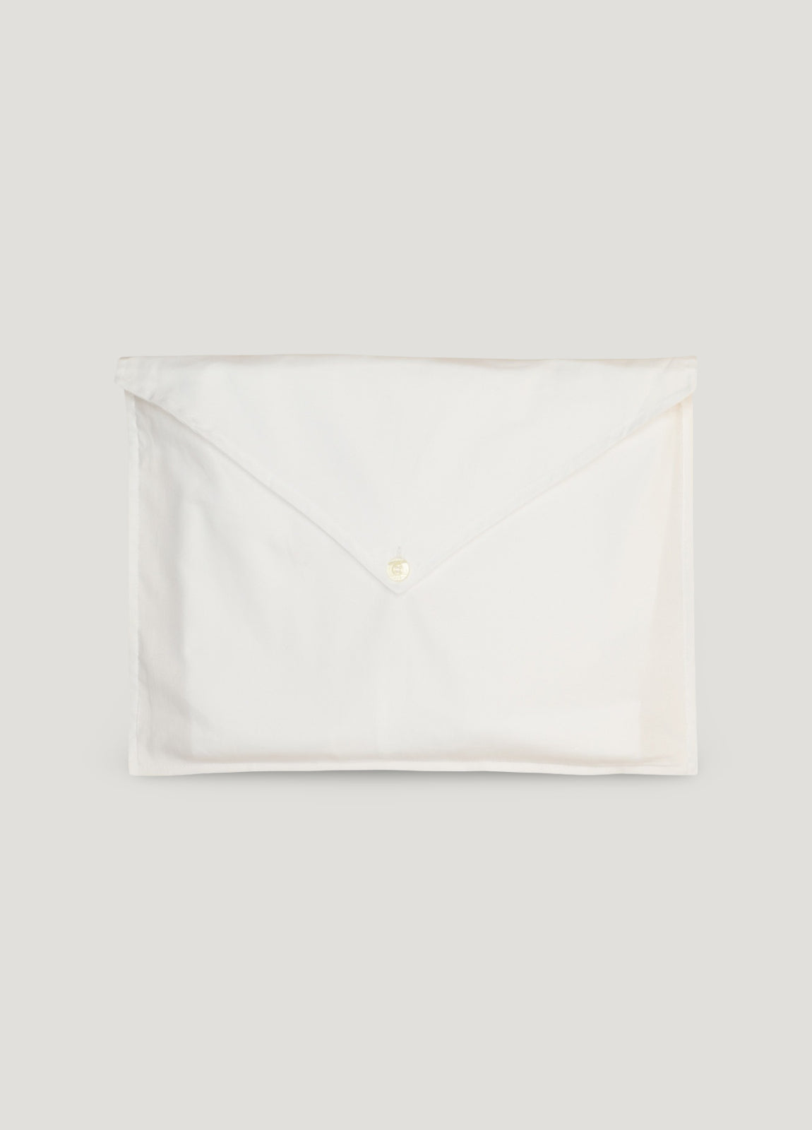 Plain white long pajamas with blue trim, including pillowcase
