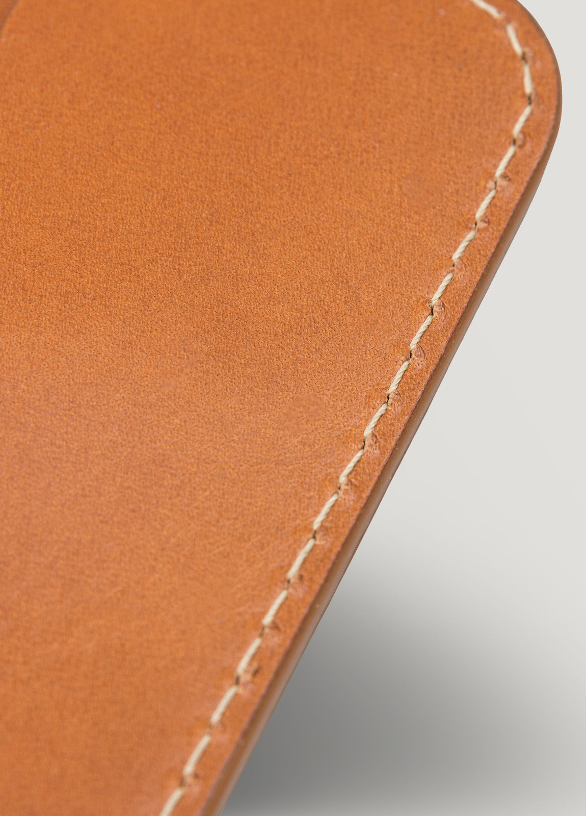 Cognac-colored leather card holder