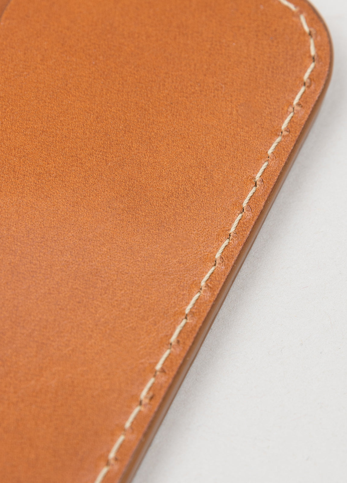 Cognac-colored leather card holder