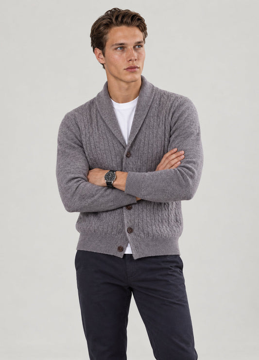 Cardigan jaspeado gris