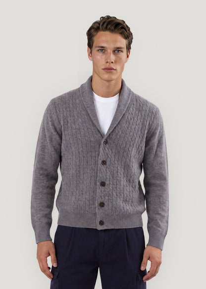 Cardigan jaspeado gris