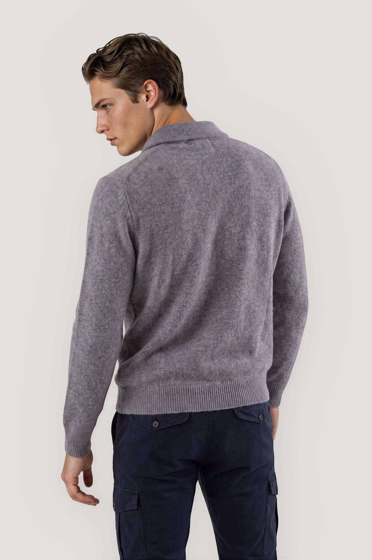 Cardigan jaspeado gris