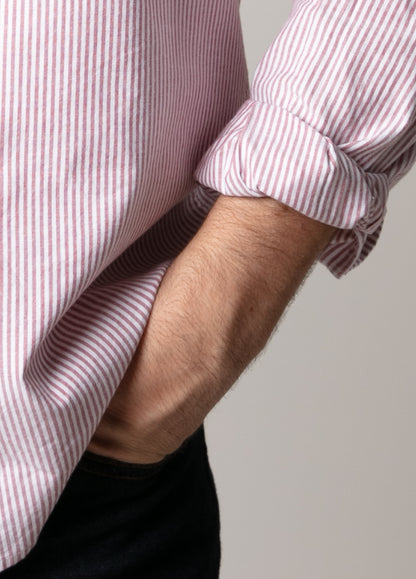 Camisa sport rayas granate