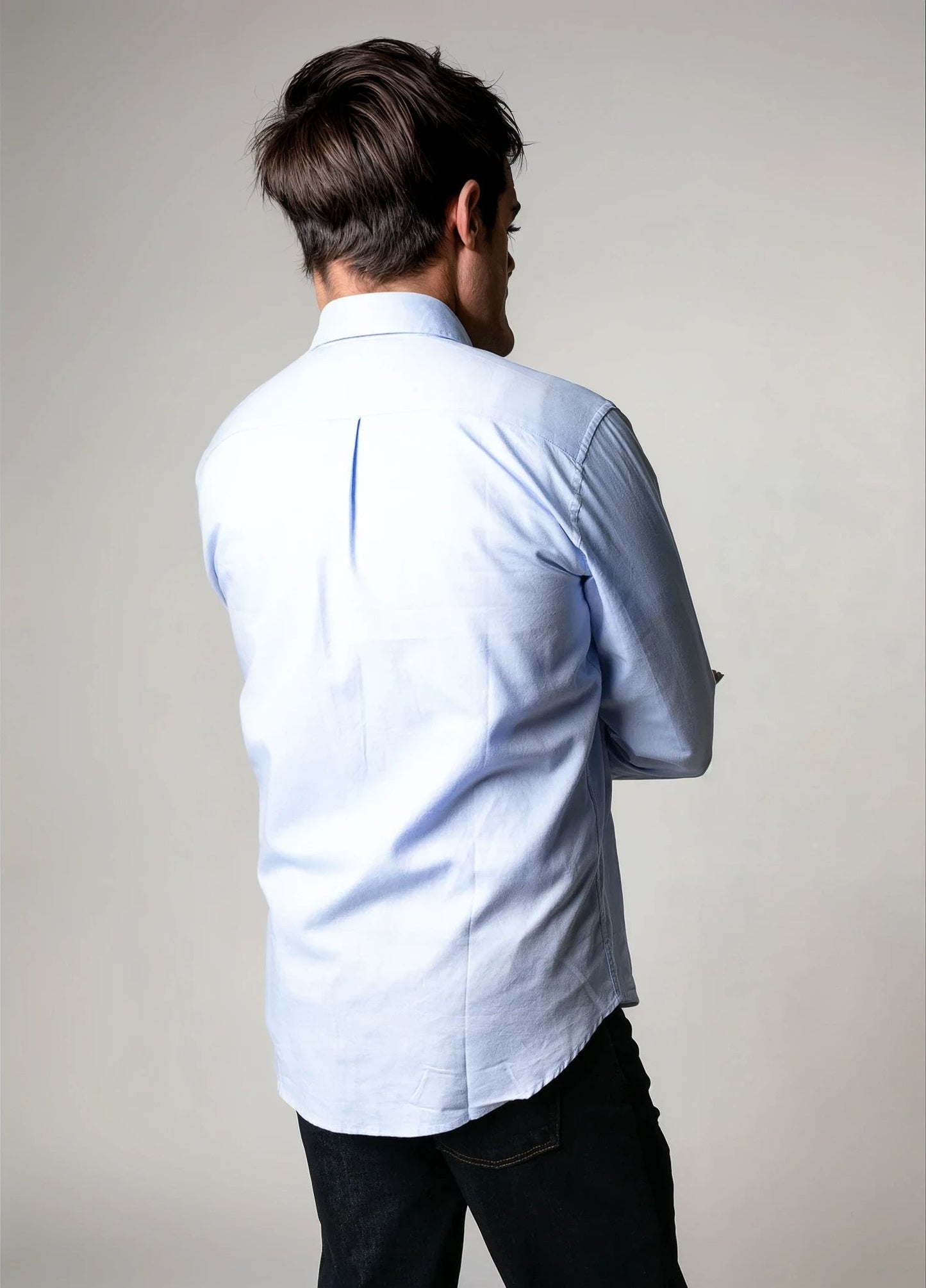 Camisa sport pin point azul