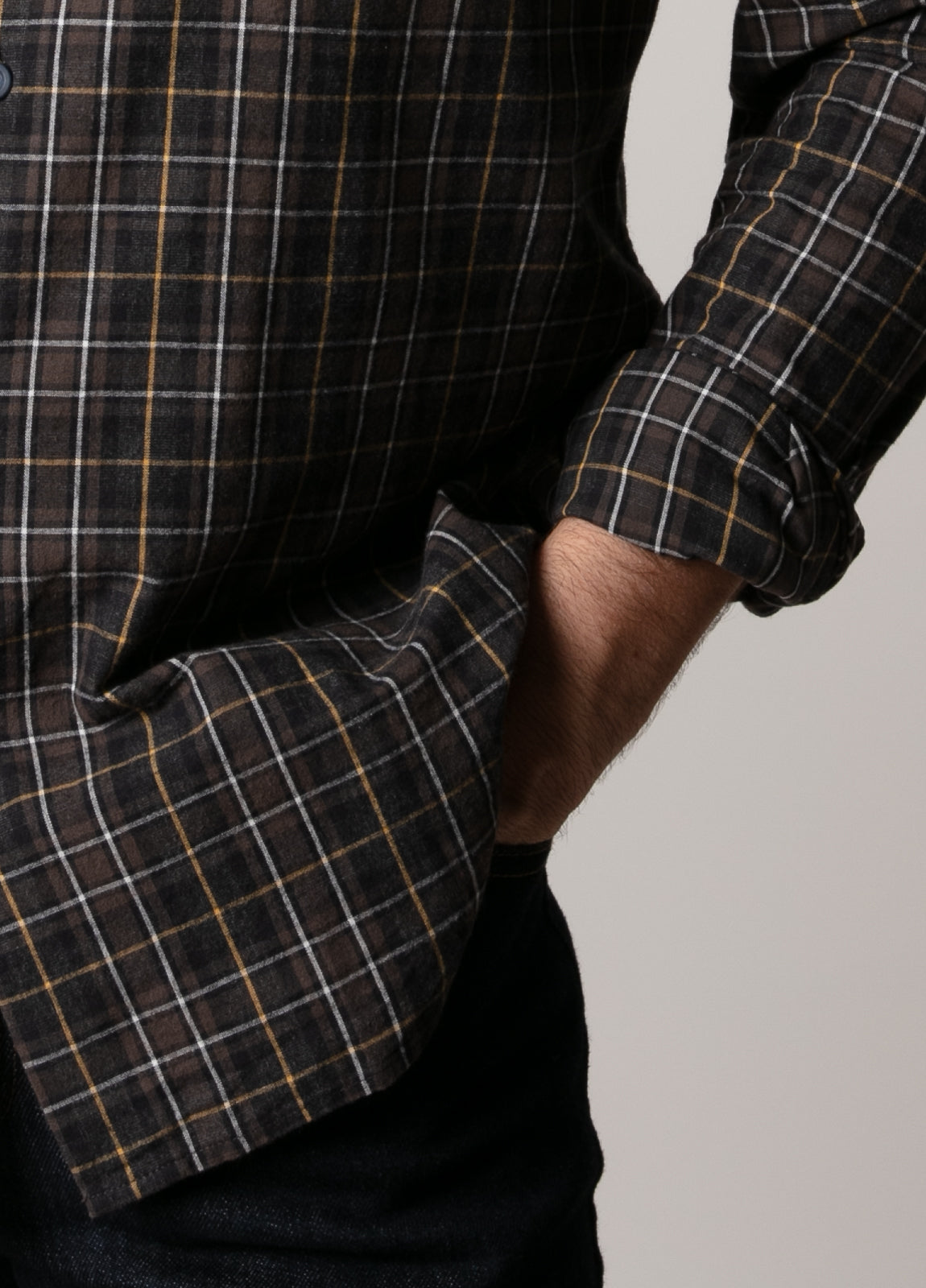 Camisa sport cuadros marrón