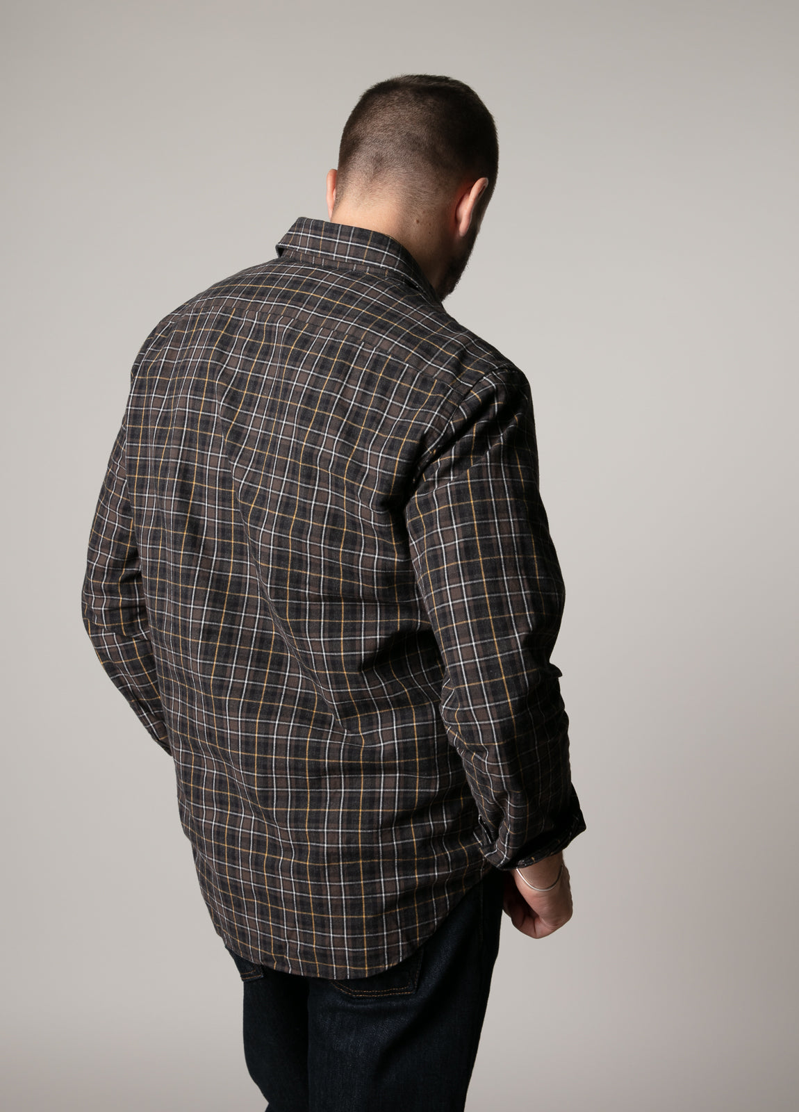 Camisa sport cuadros marrón