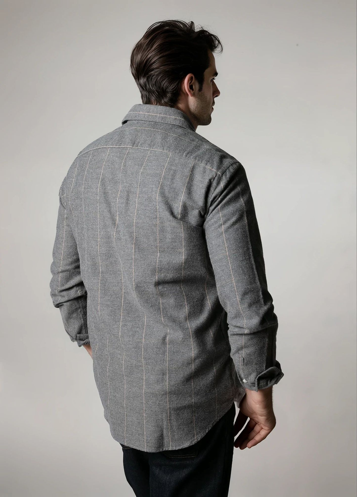 Camisa sport cuadros gris