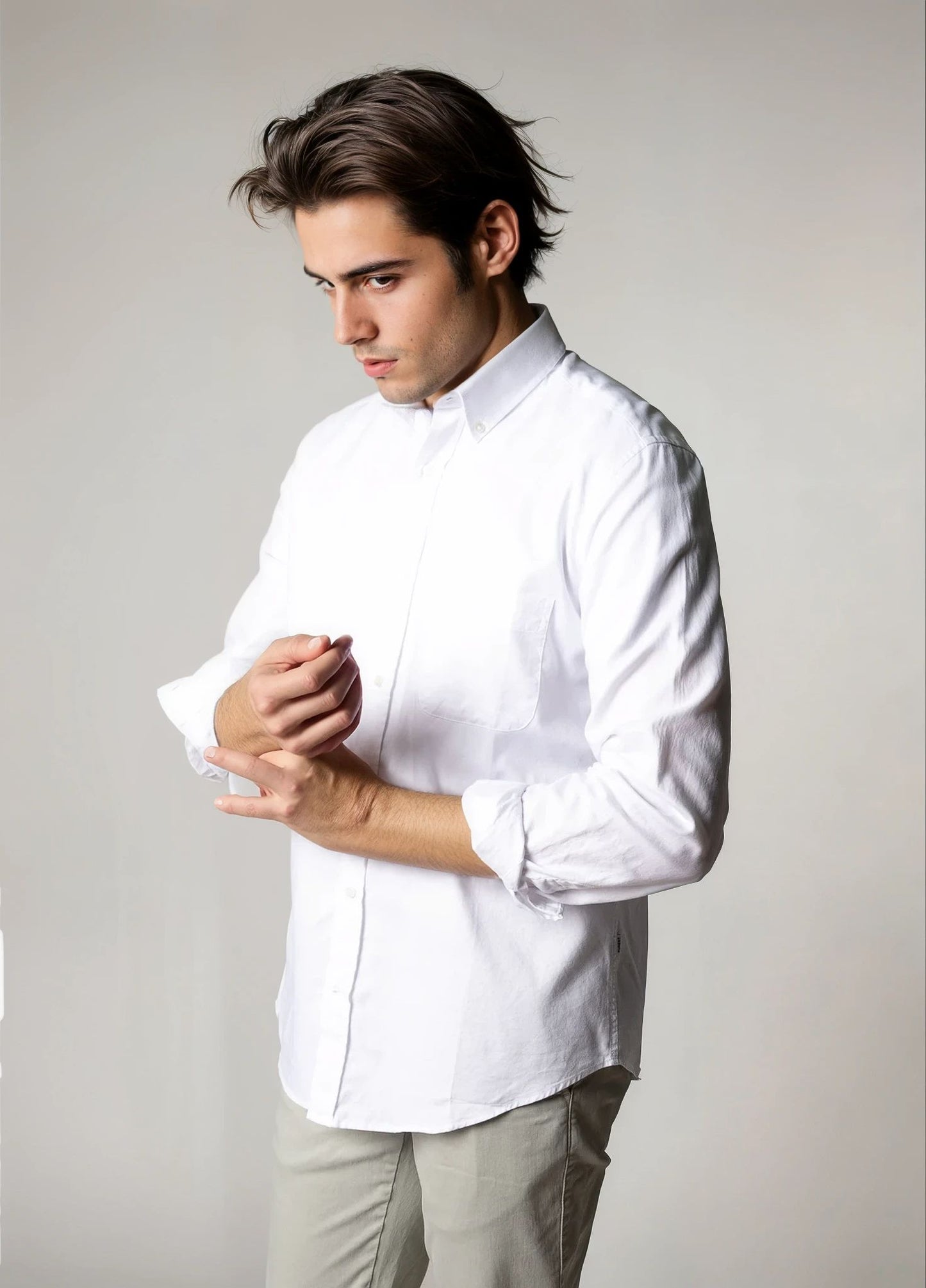 Camisa sport pin point blanca