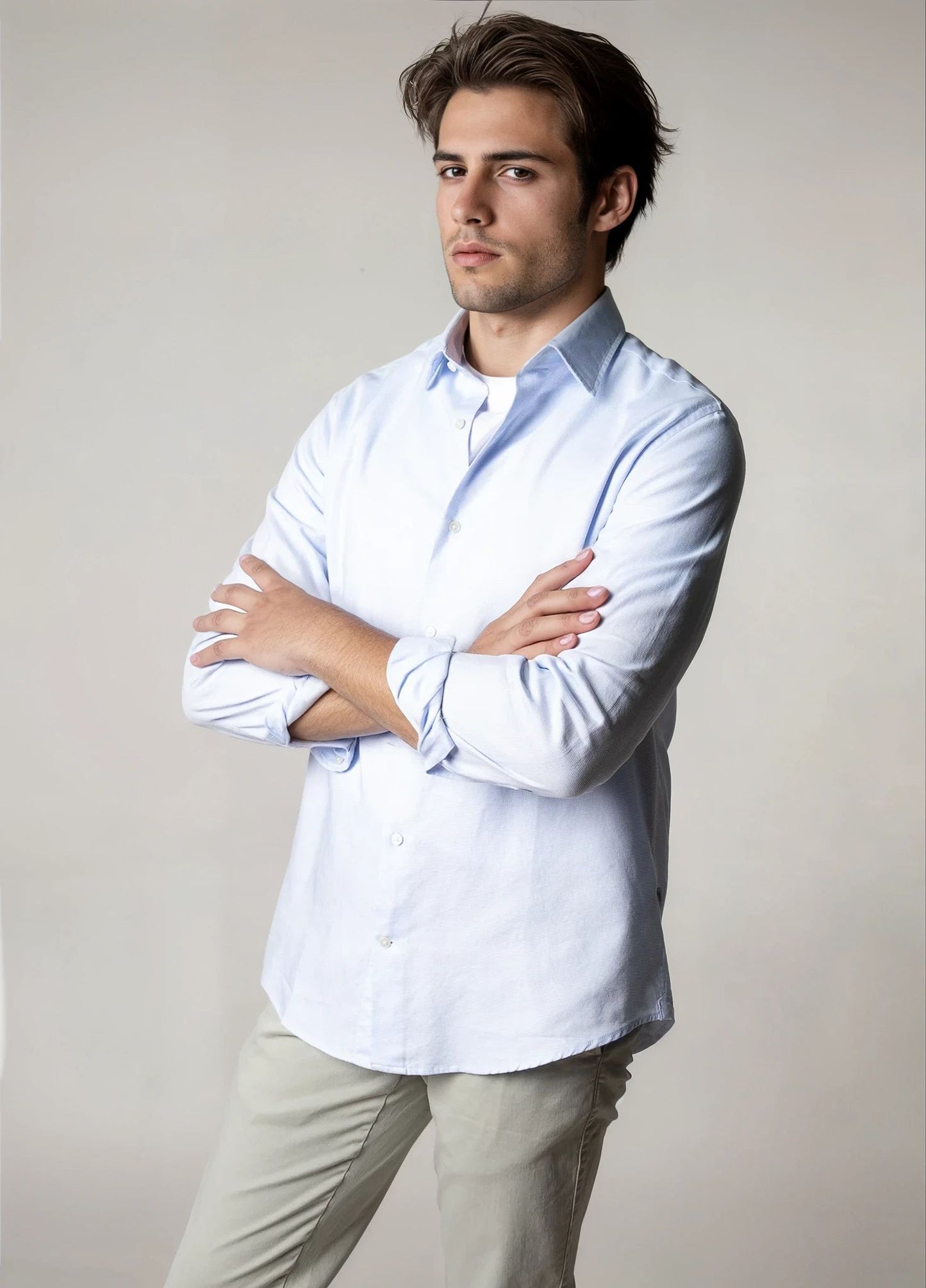 Camisa sport estructura celeste