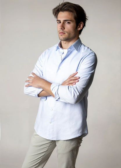 Camisa sport estructura celeste