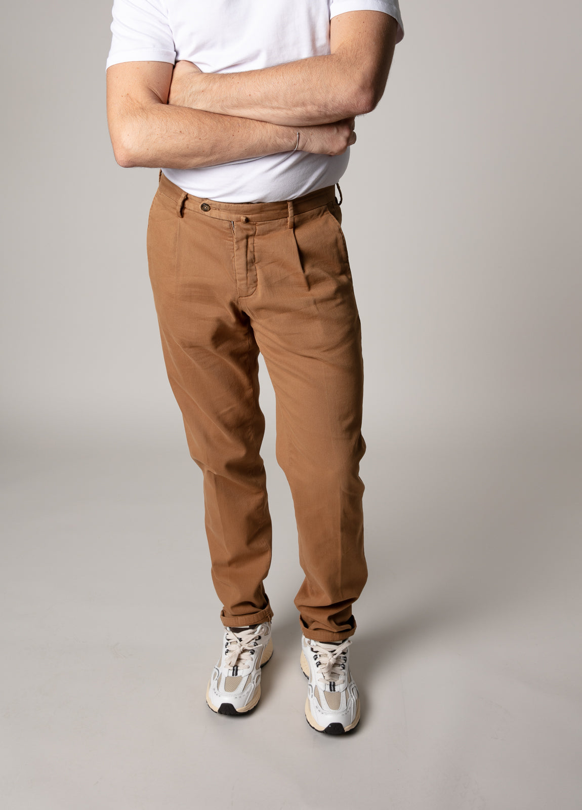 Micro corduroy pants in tan