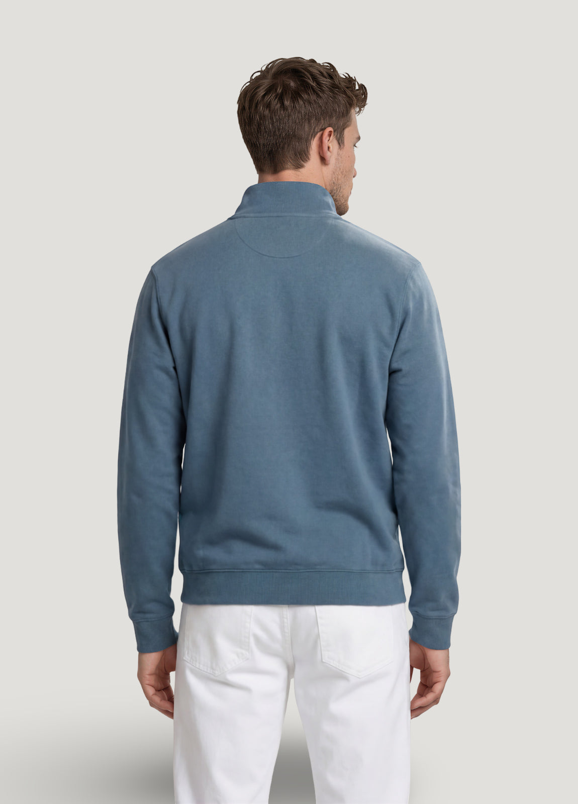Sudadera cuello zip petróleo