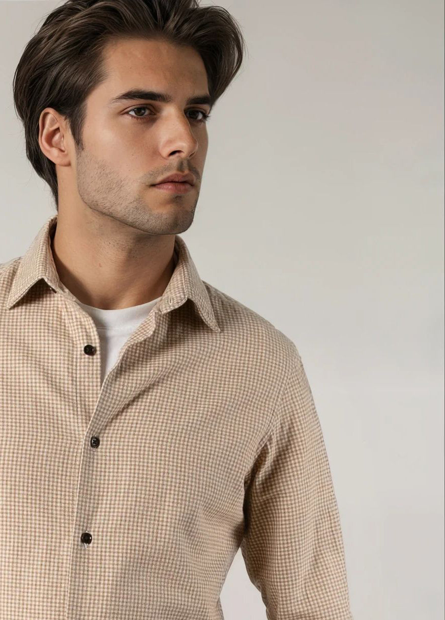 Camisa sport cuadritos arena