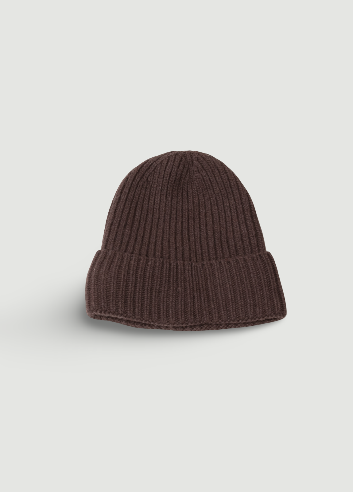 Brown ribbed beanie